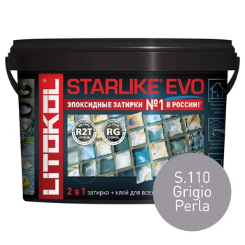 STARLIKE EVO S.110 GRIGIO PERLA эпоксидный состав для укладки и затирки мозаики и керамической плитки