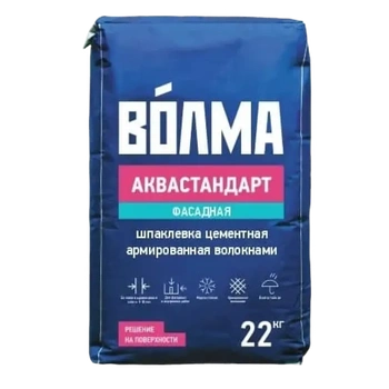 Смесь сухая цементная шпаклевочная Волма-Аквастандарт 22 кг