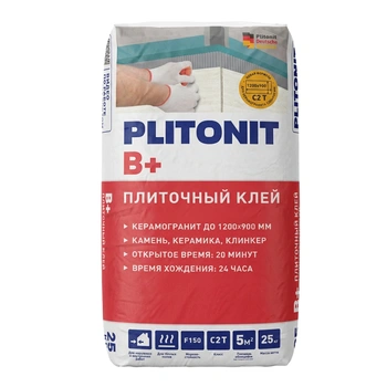 Клей плиточный Плитонит В + для наружных и внутренних работ