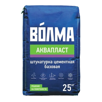 Штукатурка цементная Волма Аквапласт, базовая, 25 кг