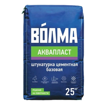 Штукатурка цементная Волма Аквапласт, базовая, 25 кг