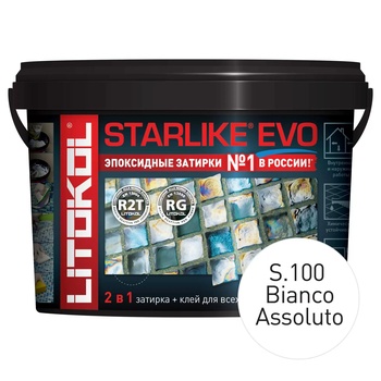 STARLIKE EVO S.100 BIANCO ASSOLUTO эпоксидный состав для укладки и затирки мозаики и керамической плитки